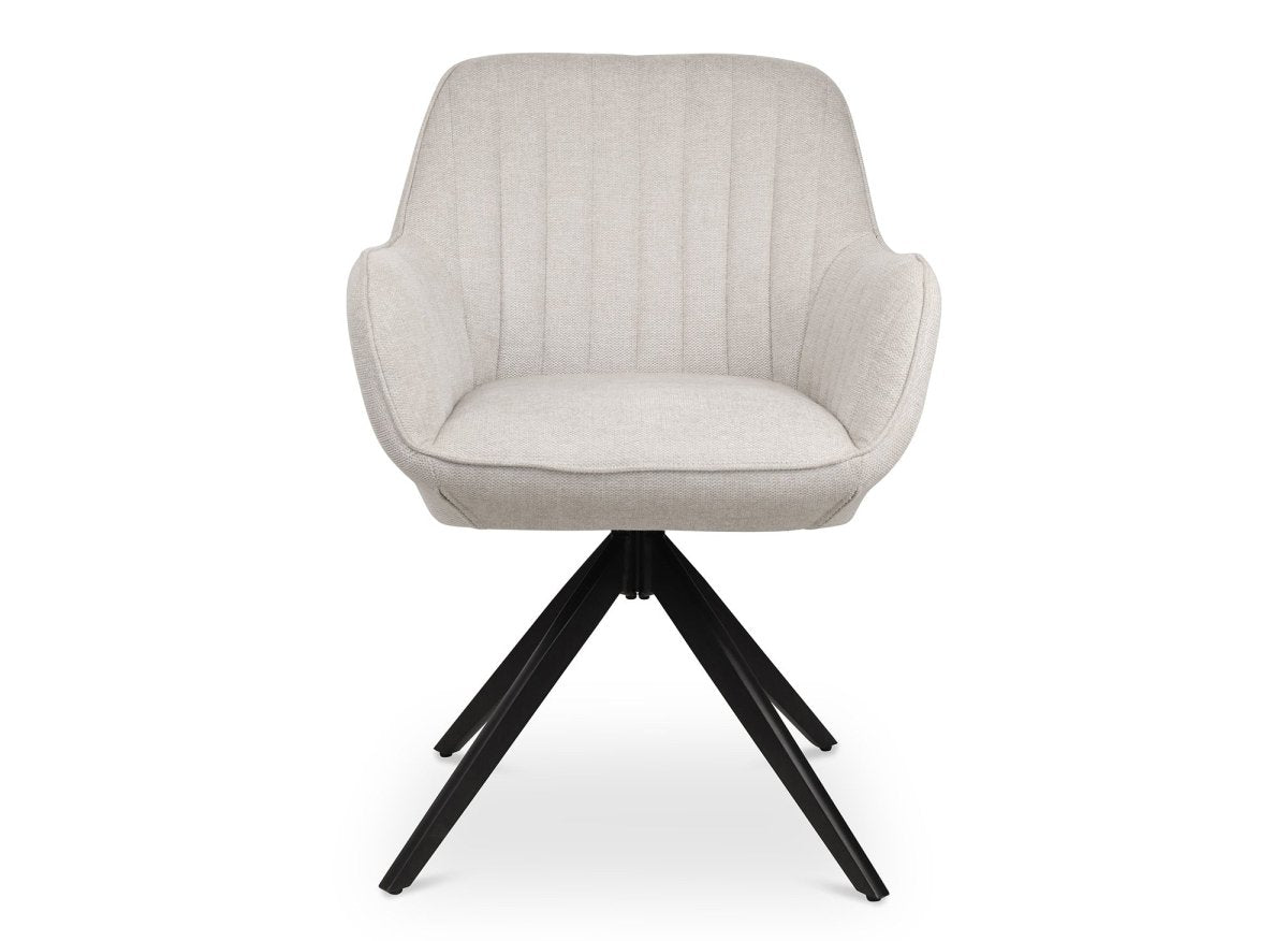 Lot de 2 chaises pivotantes en tissu beige MARLEY - DécoInParis