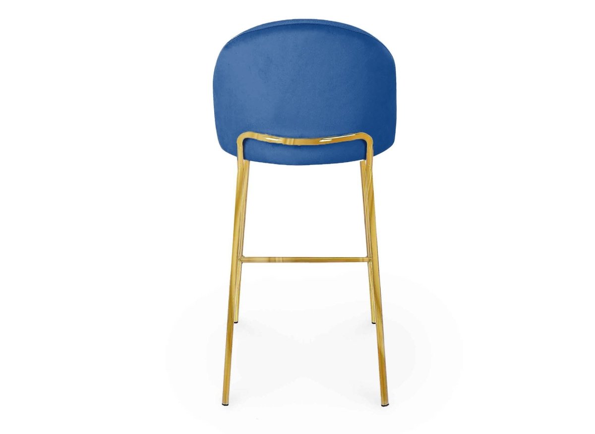 Lot de 2 tabourets de bar design en velours bleu ARABEL - DécoInParis
