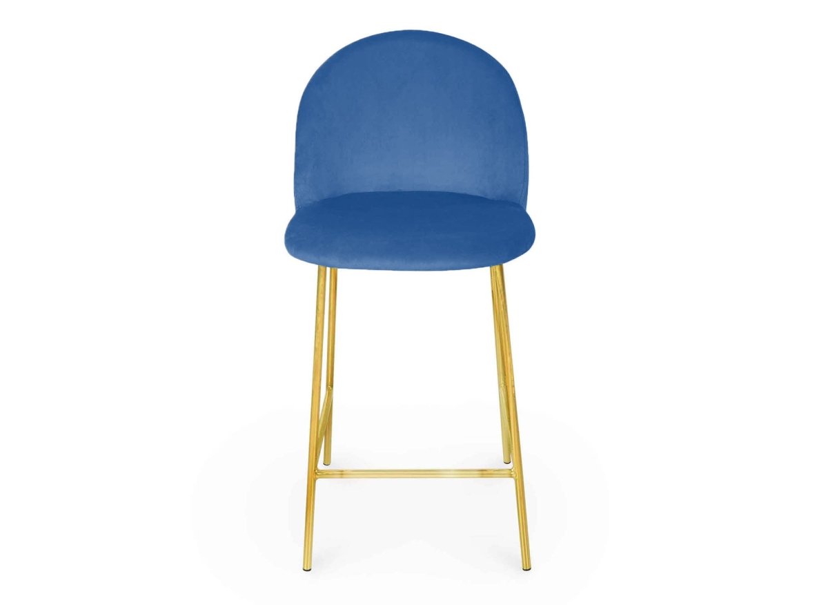 Lot de 2 tabourets de bar design en velours bleu ARABEL - DécoInParis