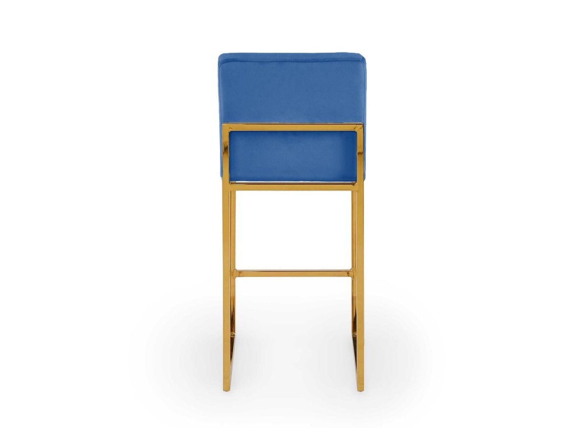Lot de 2 tabourets de bar design en velours bleu FRIDA - DécoInParis