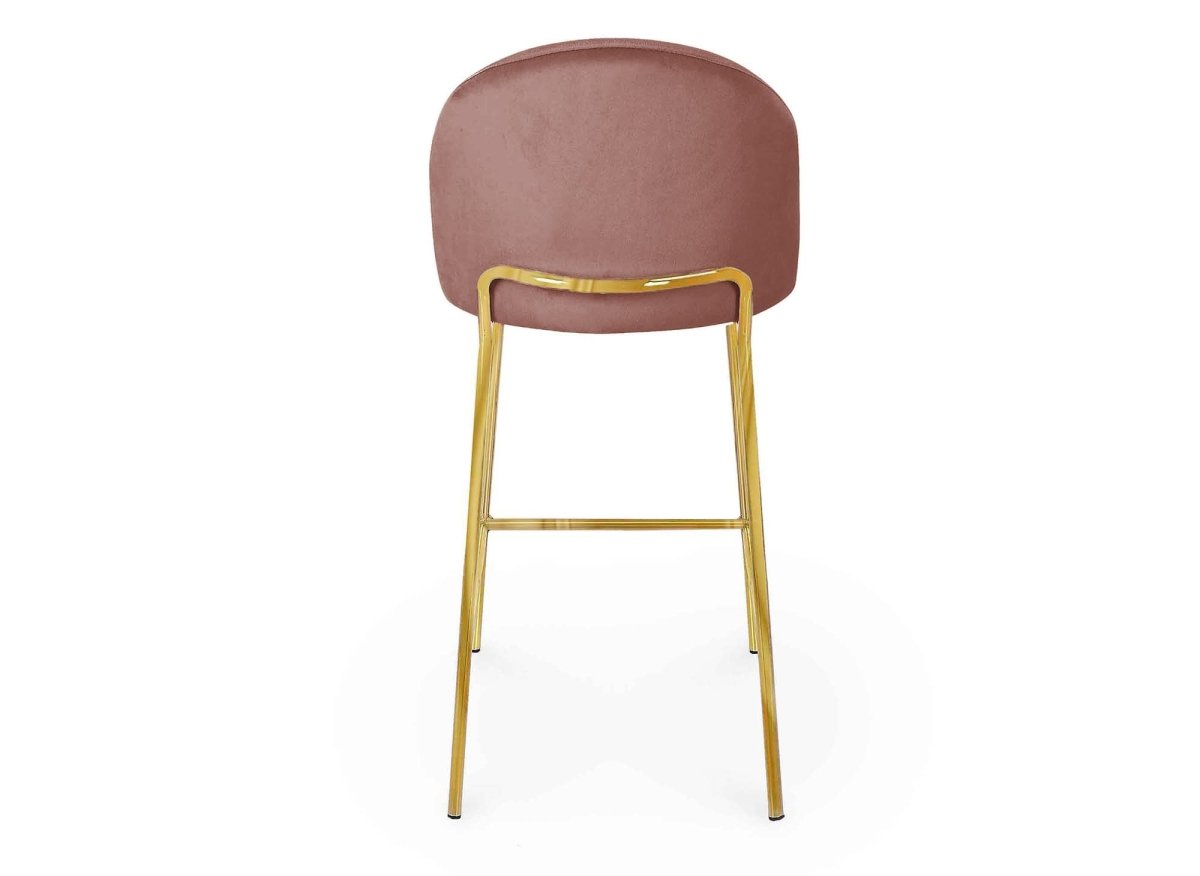 Lot de 2 tabourets de bar design en velours rose ARABEL - DécoInParis