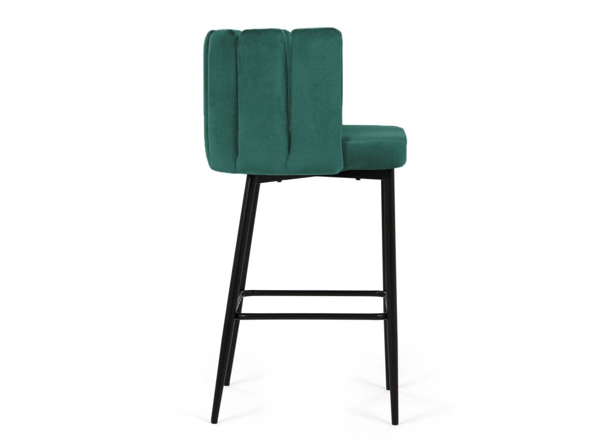 Lot de 2 tabourets de bar design en velours vert DEBBY - DécoInParis