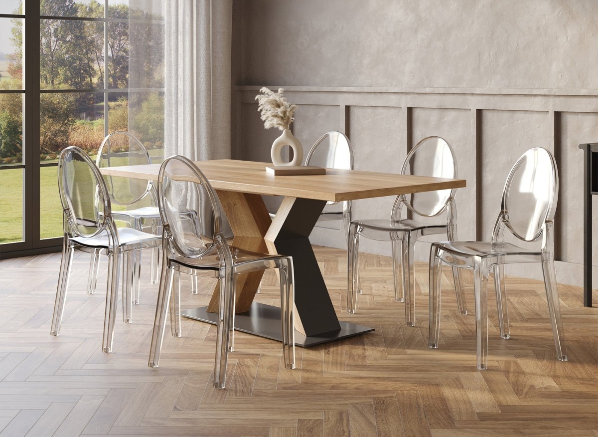 Lot de 4 chaises design en plexi transparent TOLGA - DécoInParis