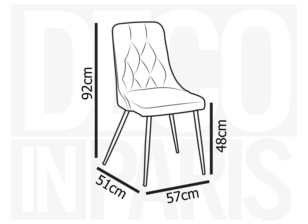 Lot de 4 chaises design en velours bleu OLVEA - DécoInParis