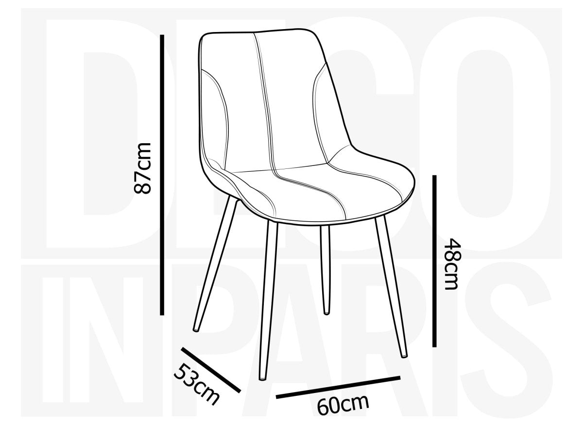 Lot de 4 chaises en velours gris THARA - DécoInParis