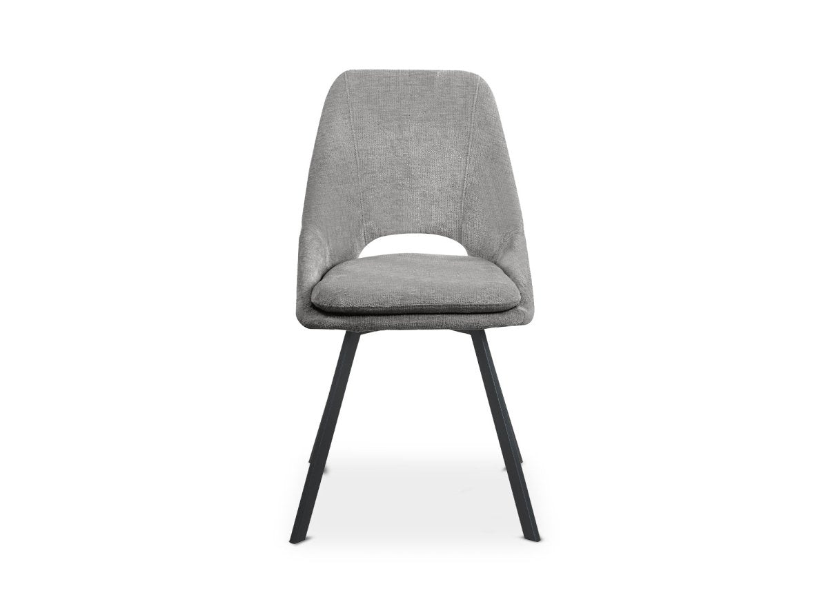 Lot de 4 chaises en velours texturé gris NARCISSE - DécoInParis