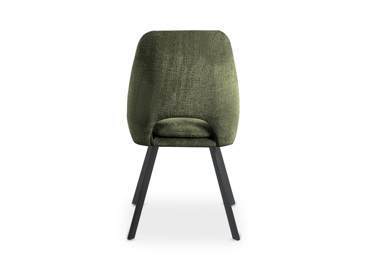 Lot de 4 chaises en velours texturé vert olive NARCISSE - DécoInParis