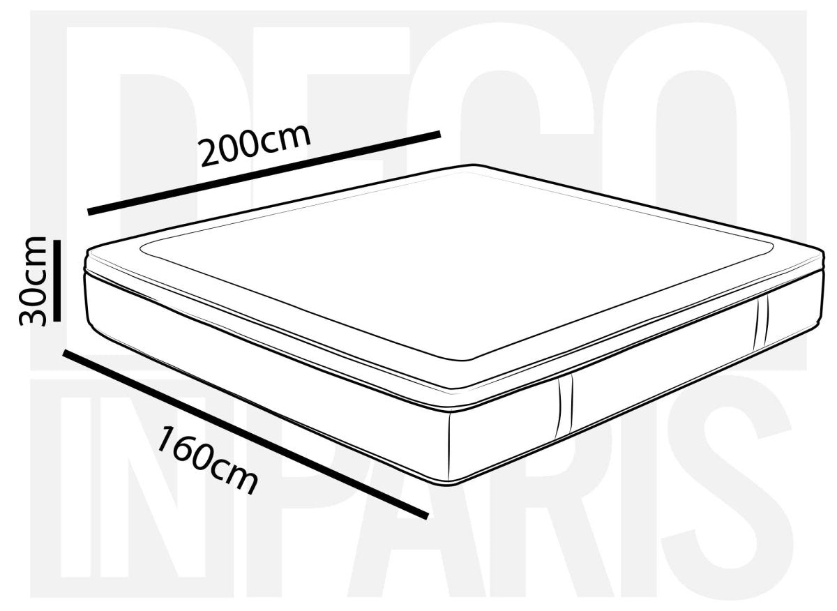 Matelas hybride ressorts ensachés 160 x 200 cm épaisseur 30 cm ASTRO - DécoInParis