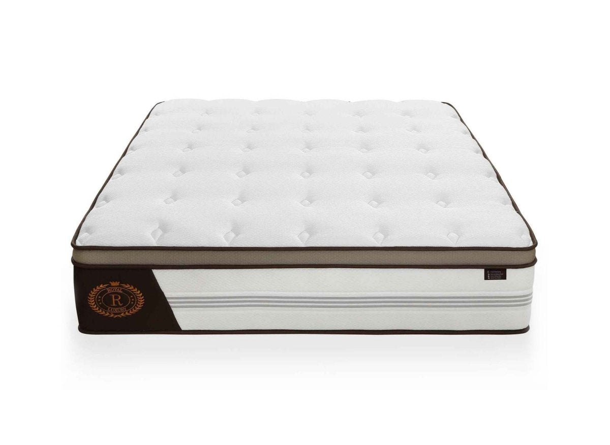 Matelas hybride ROYAL LUX 140 x 190 cm ressorts ensachés et mémoire de forme épaisseur 31 cm - DécoInParis