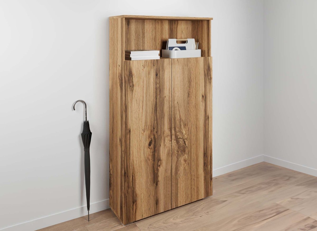 Meuble à chaussures 5 compartiments et 1 niche en bois BAKI - DécoInParis