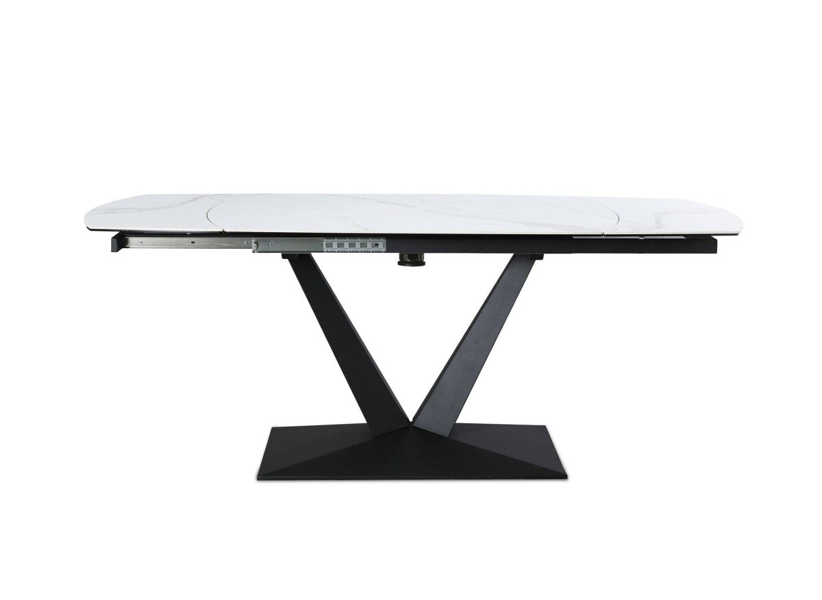 Table à manger extensible en céramique blanche 6 - 8 personnes ELIAD - DécoInParis