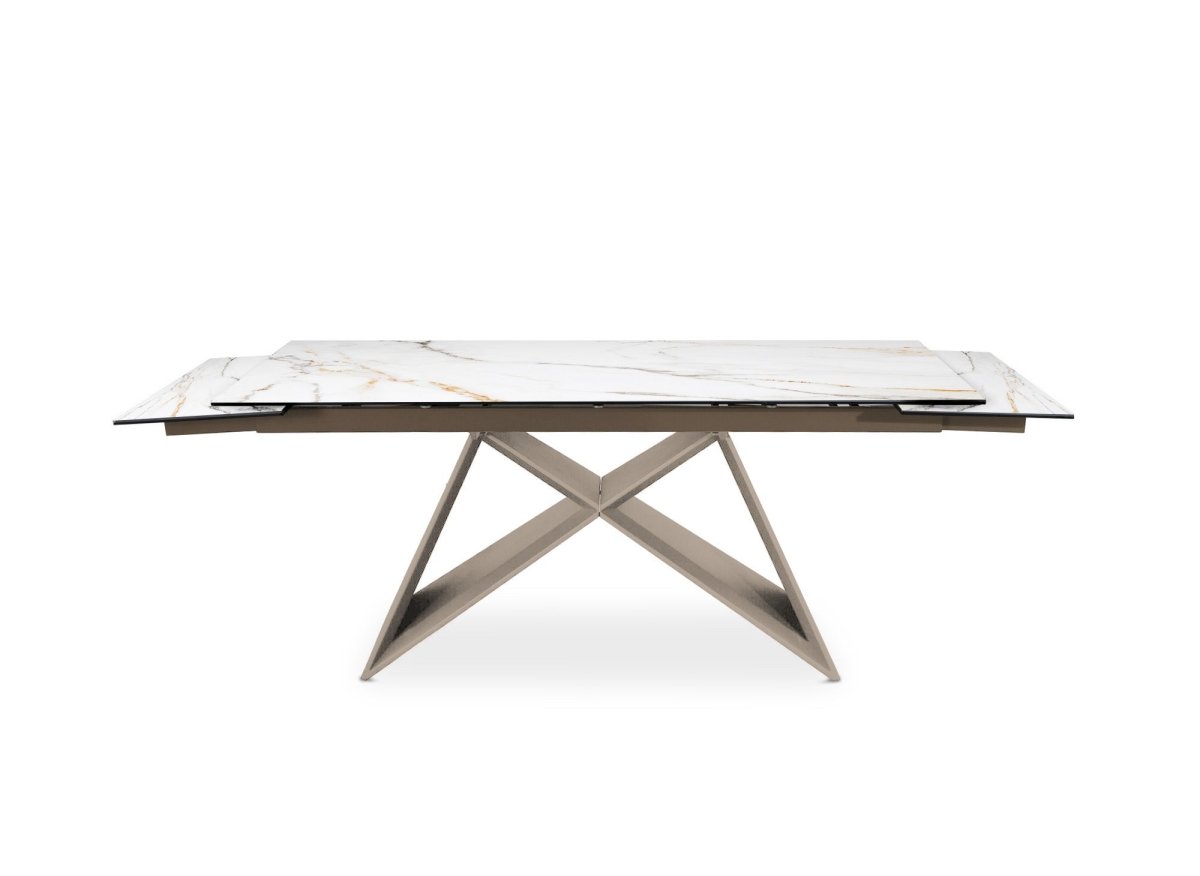 Tavolo da pranzo allungabile piano in ceramica bianca per 10 persone GABRIEL