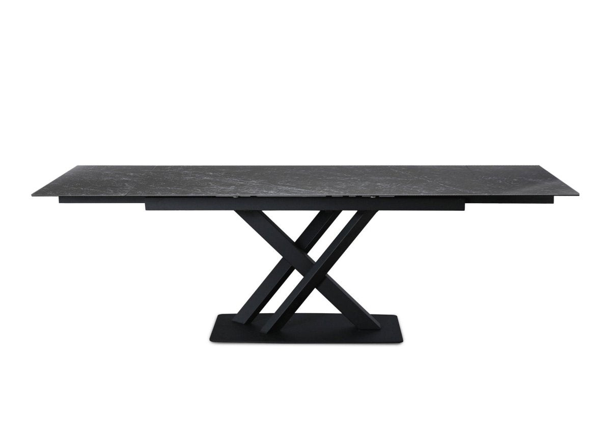 Table à manger extensible en céramique noire 6 - 10 personnes ELEGANCE - DécoInParis