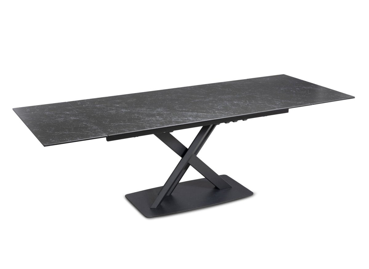 Table à manger extensible en céramique noire 6 - 10 personnes ELEGANCE - DécoInParis