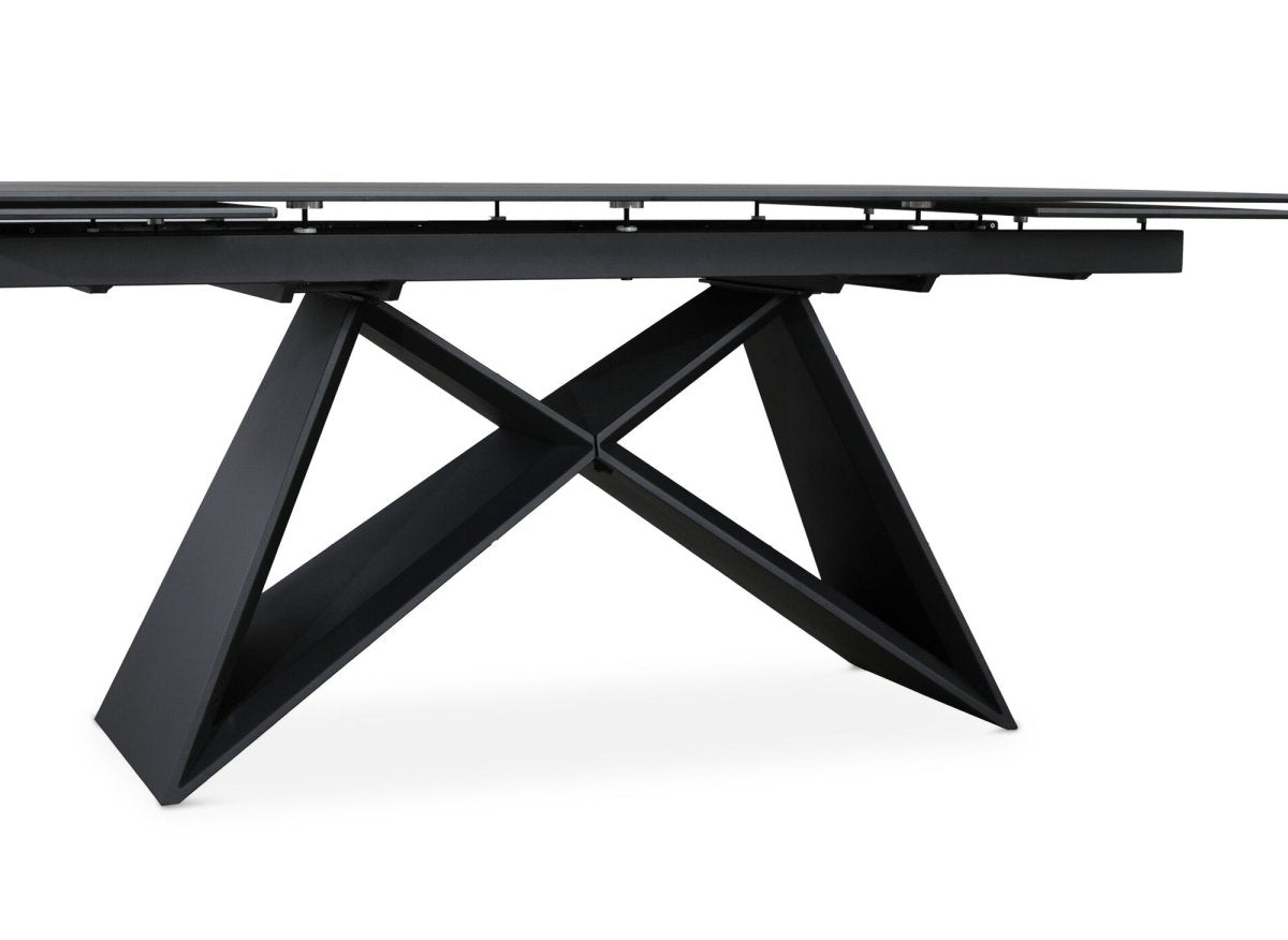 Table à manger extensible en céramique noire effet marbre GABRIEL - DécoInParis