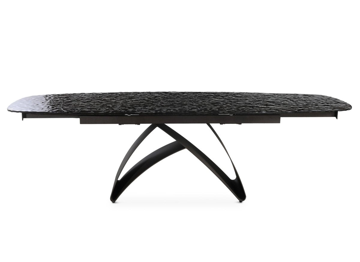 Table à manger extensible en verre trempé noir 6 - 10 personnes PARIS - DécoInParis