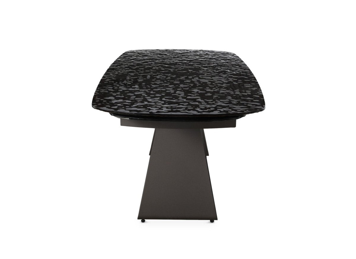 Table à manger extensible en verre trempé noir 6 - 10 personnes PARIS - DécoInParis