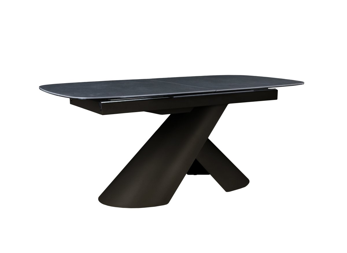 Table à manger extensible pieds métal marron plateau céramique 180-240 cm MILANO - DécoInParis