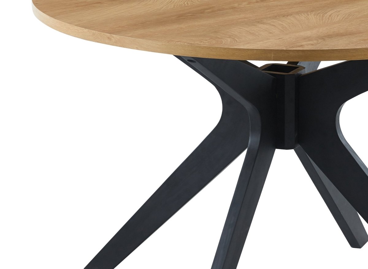 Table à manger ronde design couleur chêne NOVEA - DécoInParis