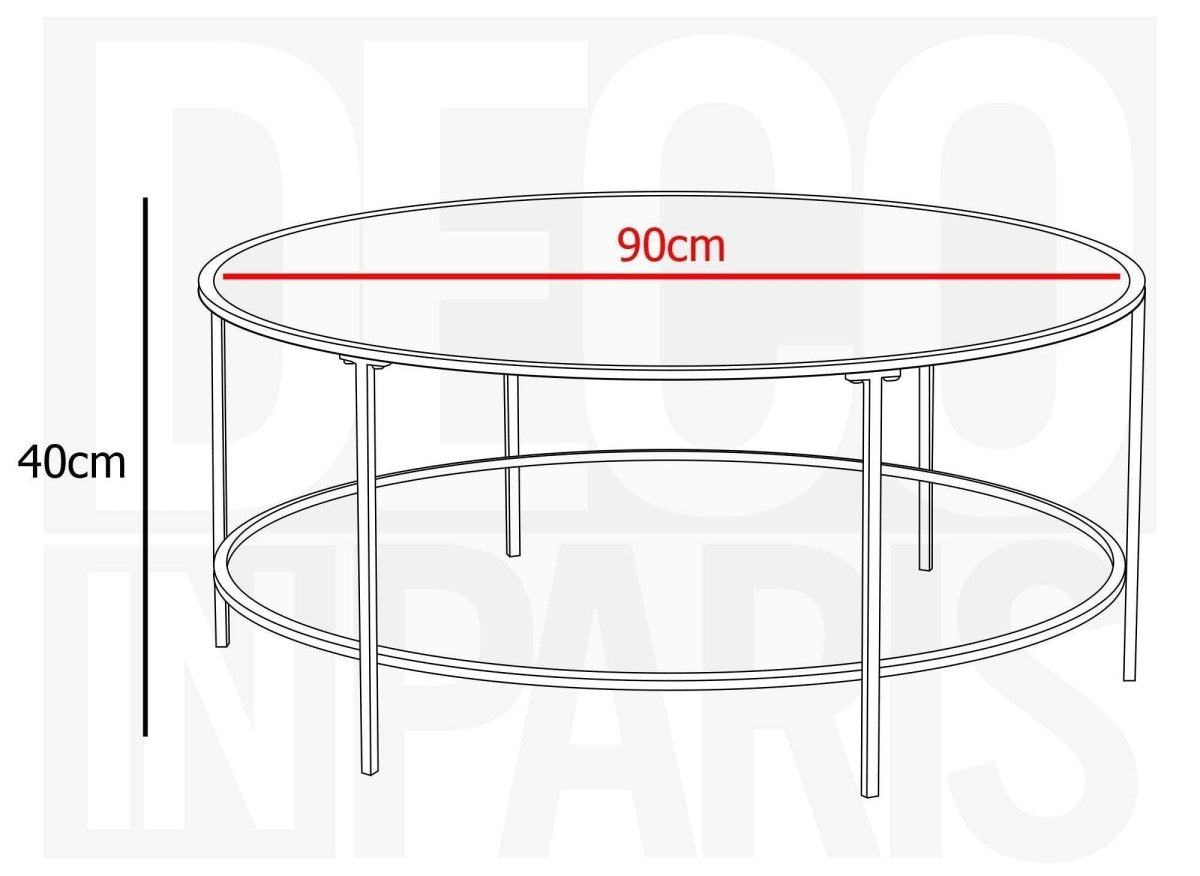 Table basse en verre noir et métal THESSA - DécoInParis