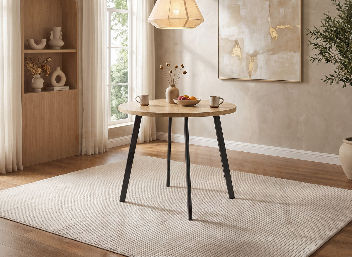 Set tavolo da pranzo in legno con 4 sgabelli beige IRINA