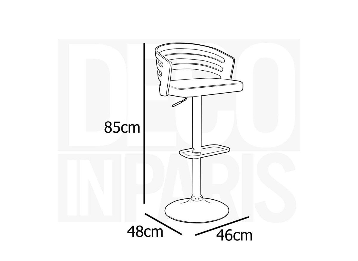 Tabouret de bar design en bois et simili noir AIDEN - DécoInParis
