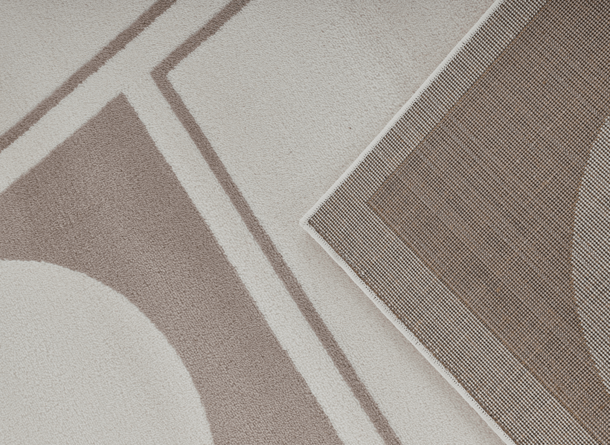 Tapis à formes géométriques beige et marron 160 x 230 cm SIENNA - DécoInParis