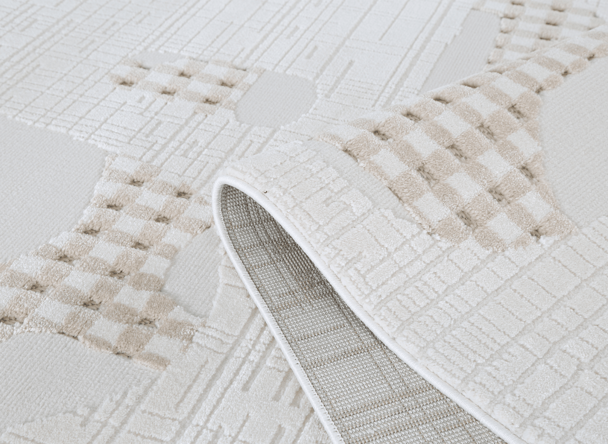 Tapis beige à motifs 200 x 290 cm BRUME - DécoInParis