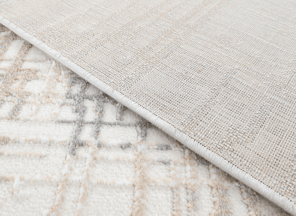 Tapis beige à motifs striés gris 160 x 230 cm PEKIN - DécoInParis