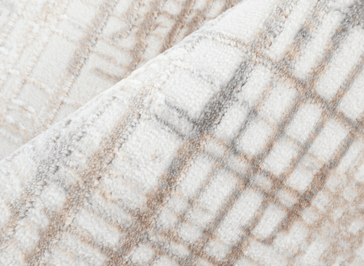 Tapis beige à motifs striés gris 160 x 230 cm PEKIN - DécoInParis