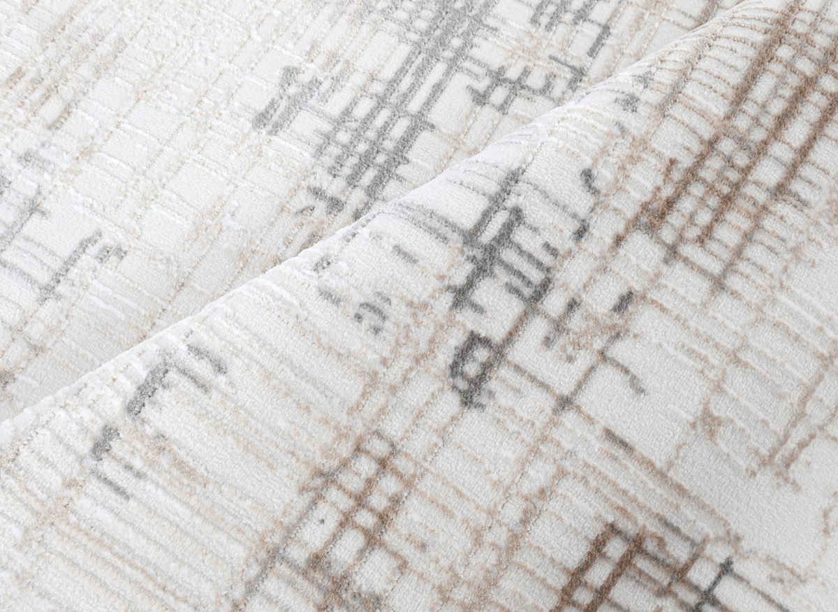 Tapis beige à motifs striés gris 160 x 230 cm PEKIN - DécoInParis