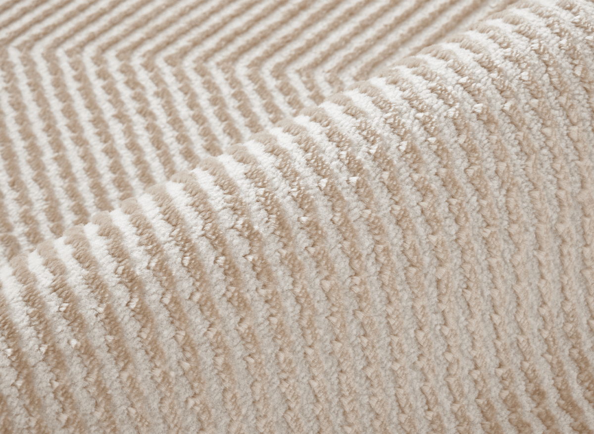 Tapis beige et blanc motif chevron 160 x 230 cm HERRING - DécoInParis