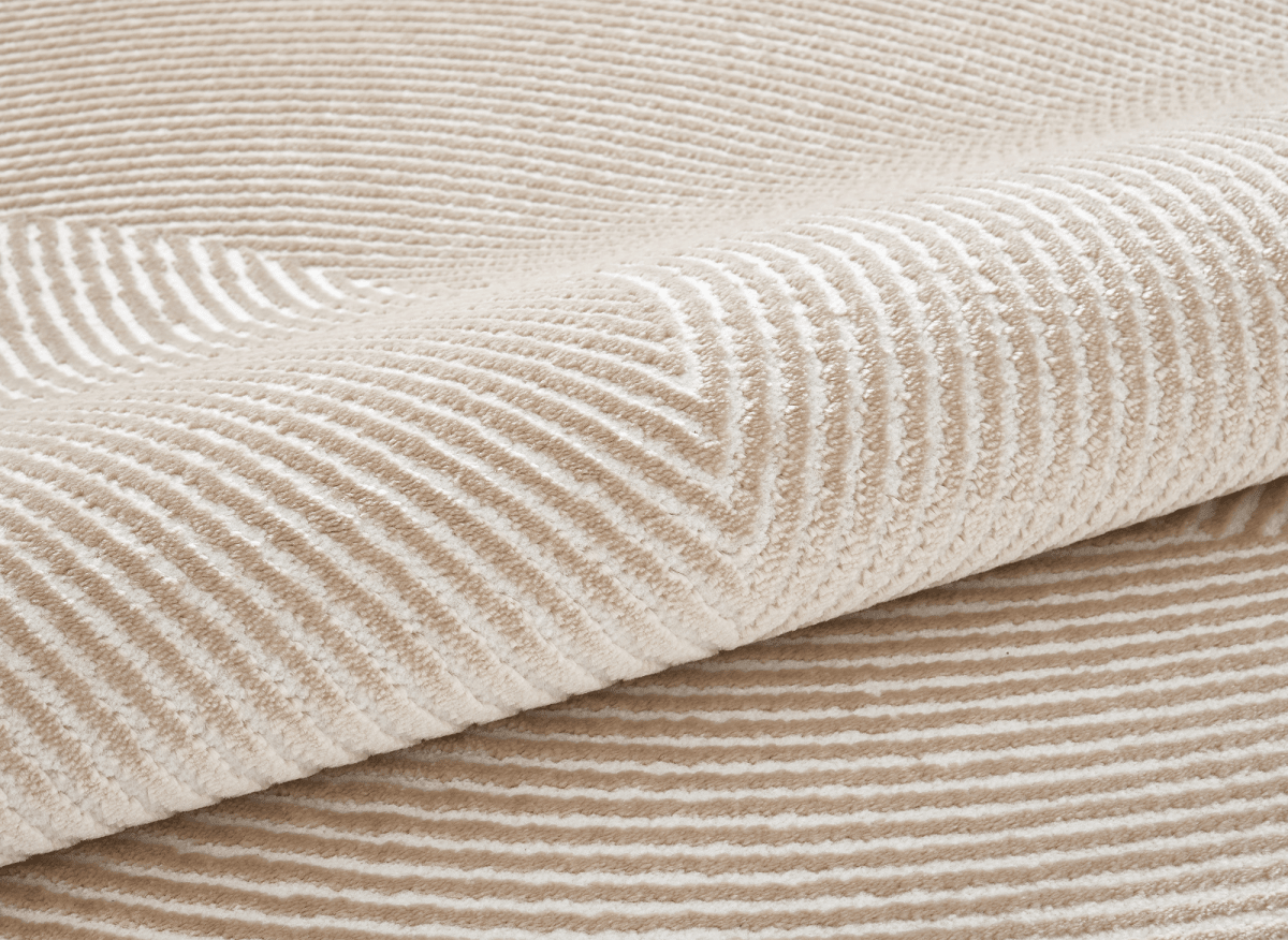 Tapis beige et blanc motif organique 160 x 230 cm SAND - DécoInParis