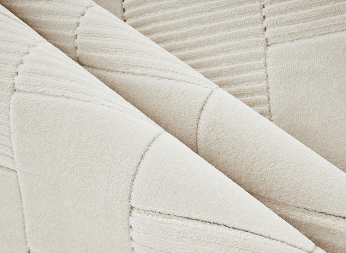 Tapis blanc écru à carreaux texturés 160 x 230 cm KARLINE - DécoInParis