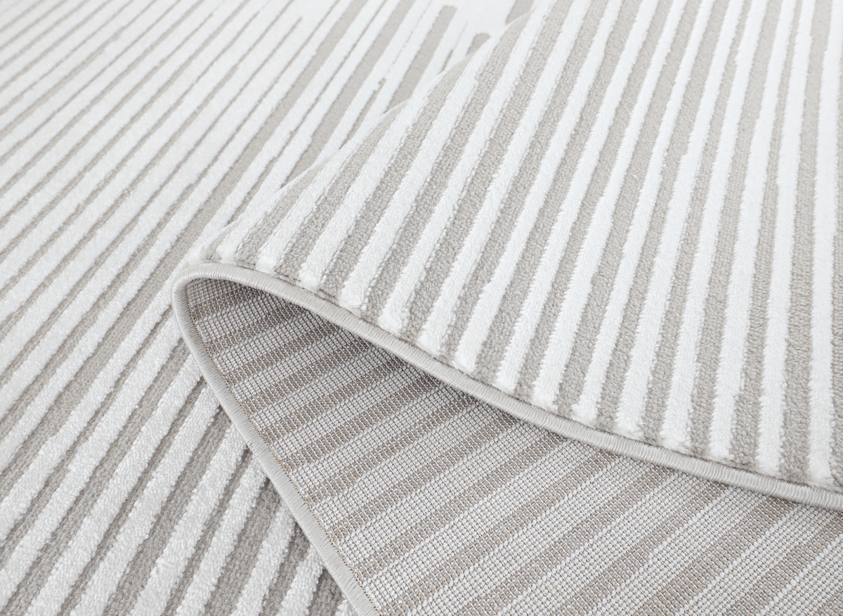 Tapis gris à lignes asymétriques 200 x 290 cm VENISE - DécoInParis