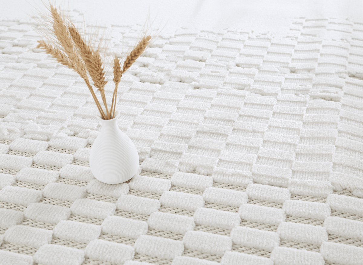 Tapis gris à motifs géométriques 160 x 230 cm VIENNE - DécoInParis