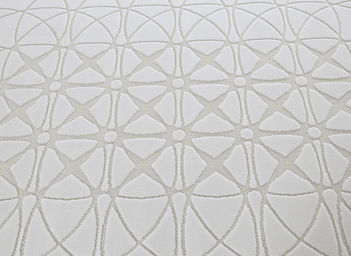 Tapis gris à motifs rosaces 160 x 230 cm SINGAPOUR - DécoInParis