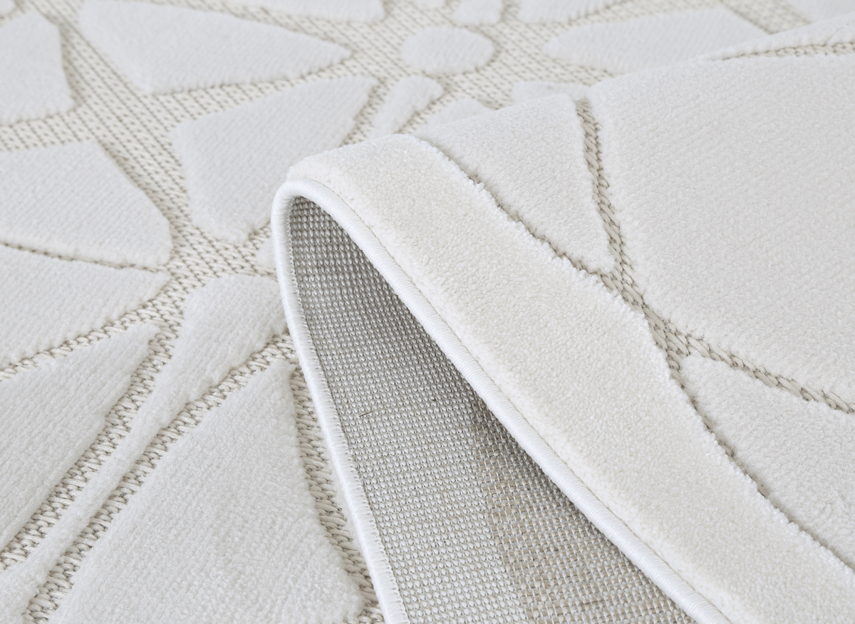 Tapis gris à motifs rosaces 160 x 230 cm SINGAPOUR - DécoInParis