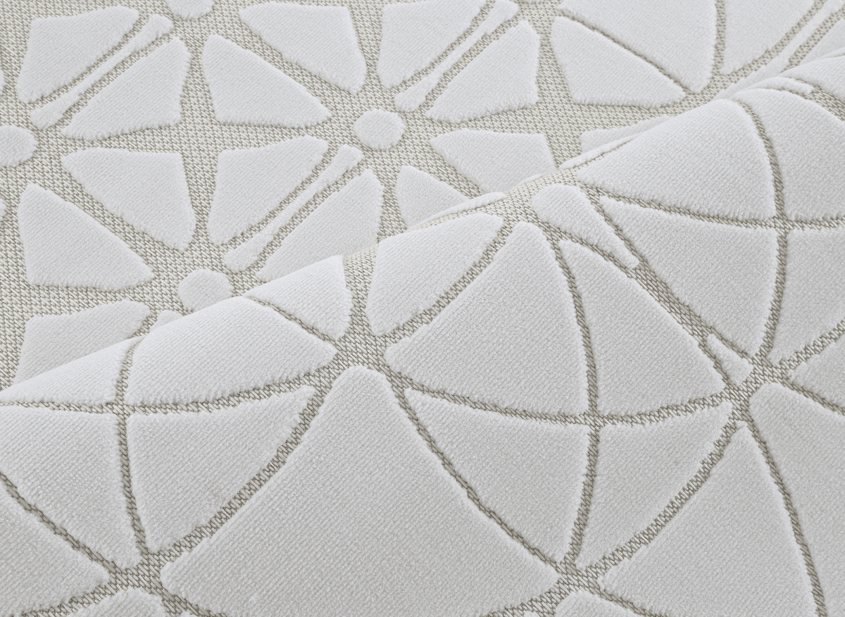 Tapis gris à motifs rosaces 200 x 290 cm SINGAPOUR - DécoInParis