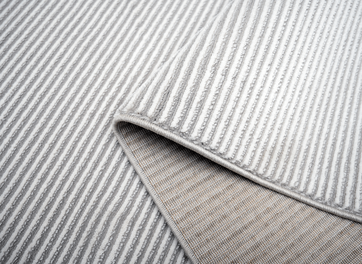 Tapis gris à rayures 160 x 230 cm CLEO - DécoInParis