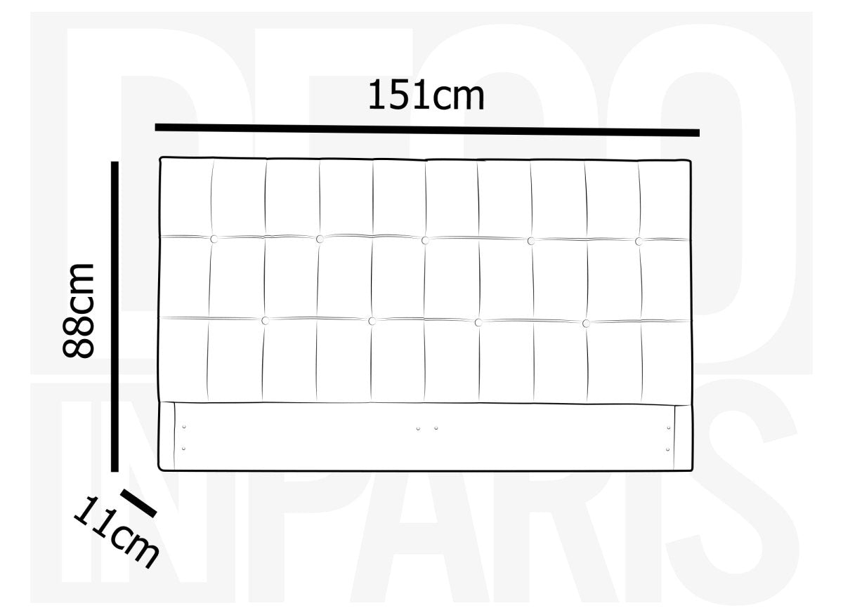 Tête de lit capitonnée en tissu beige 140 cm DOMICE - DécoInParis