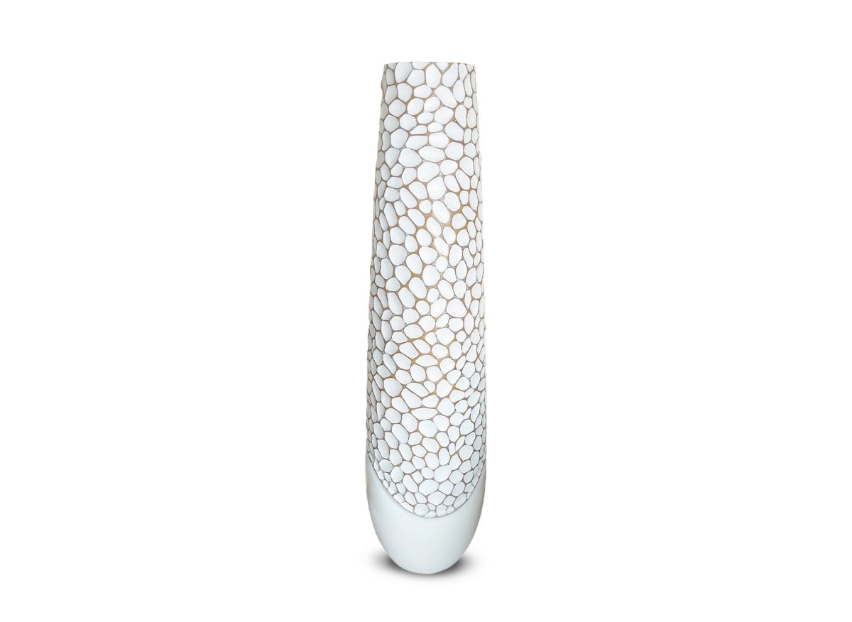 Vase décoratif en résine blanc H78 cm LOUMA - DécoInParis
