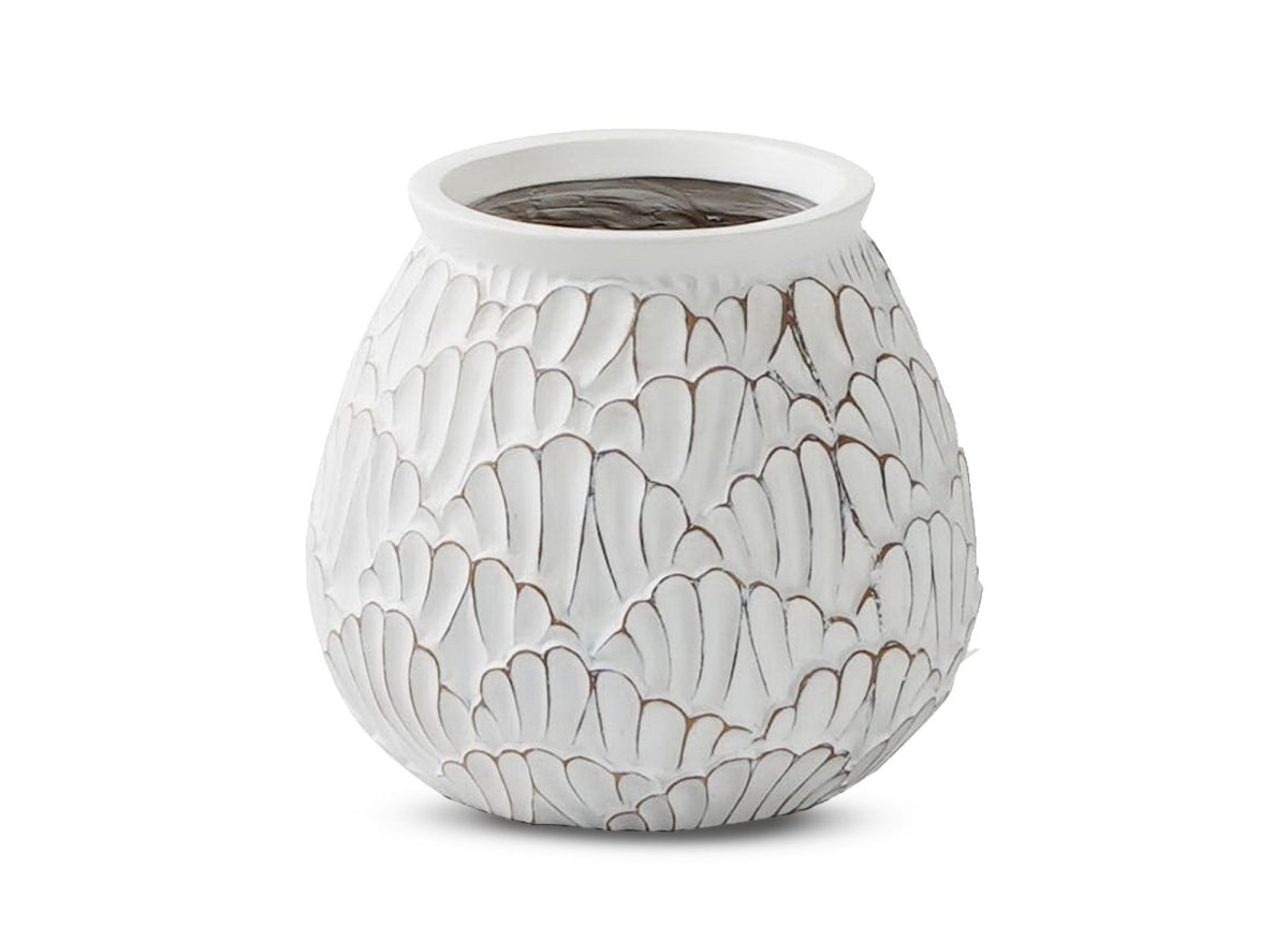 Vase en résine blanche H22 cm CEDRE - DécoInParis